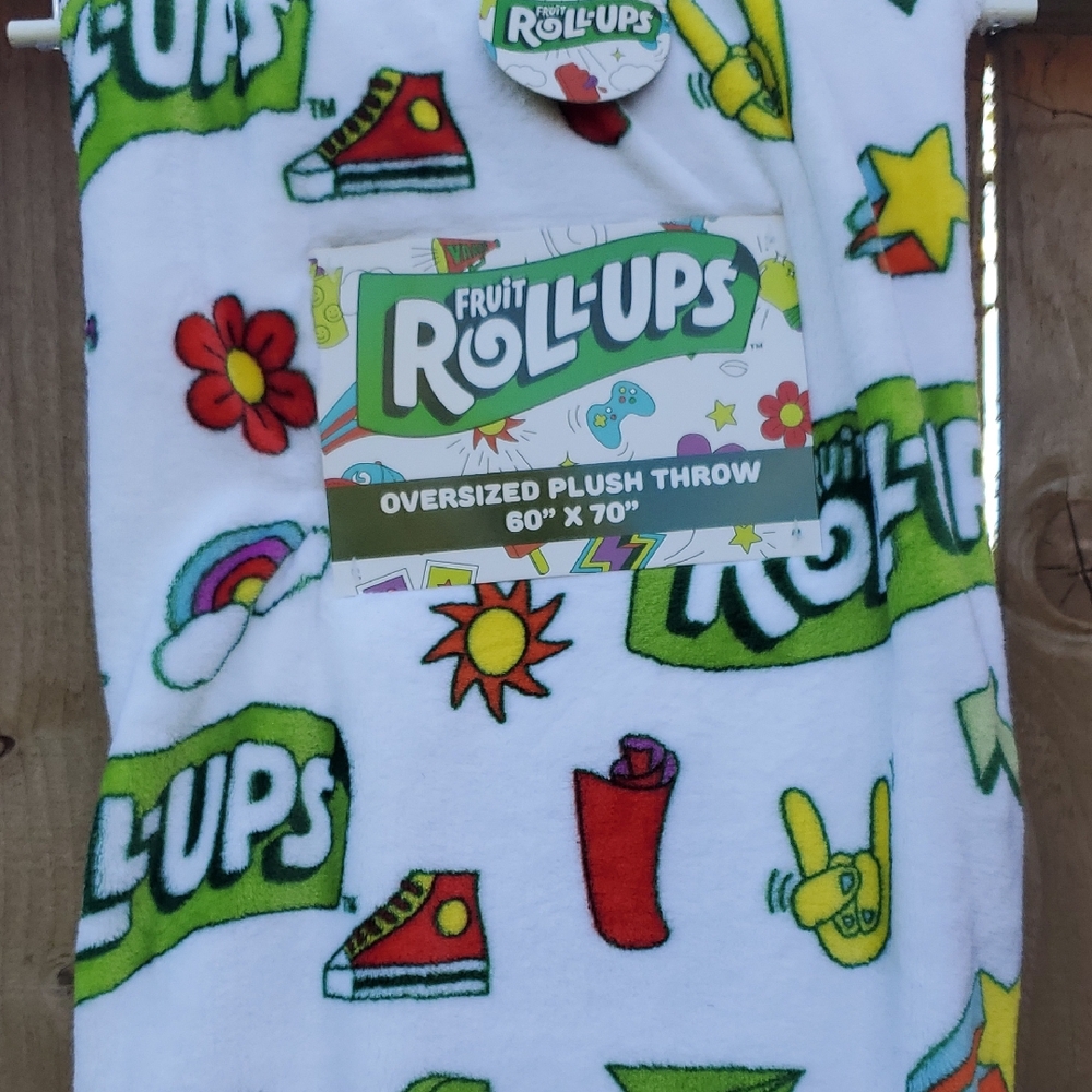Fruit Roll-Ups Oversized Plush Throw Blanket Snacks 60"x70" Gift